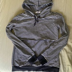 Latched Mama - XL nursing hoodie -navy blue stripe